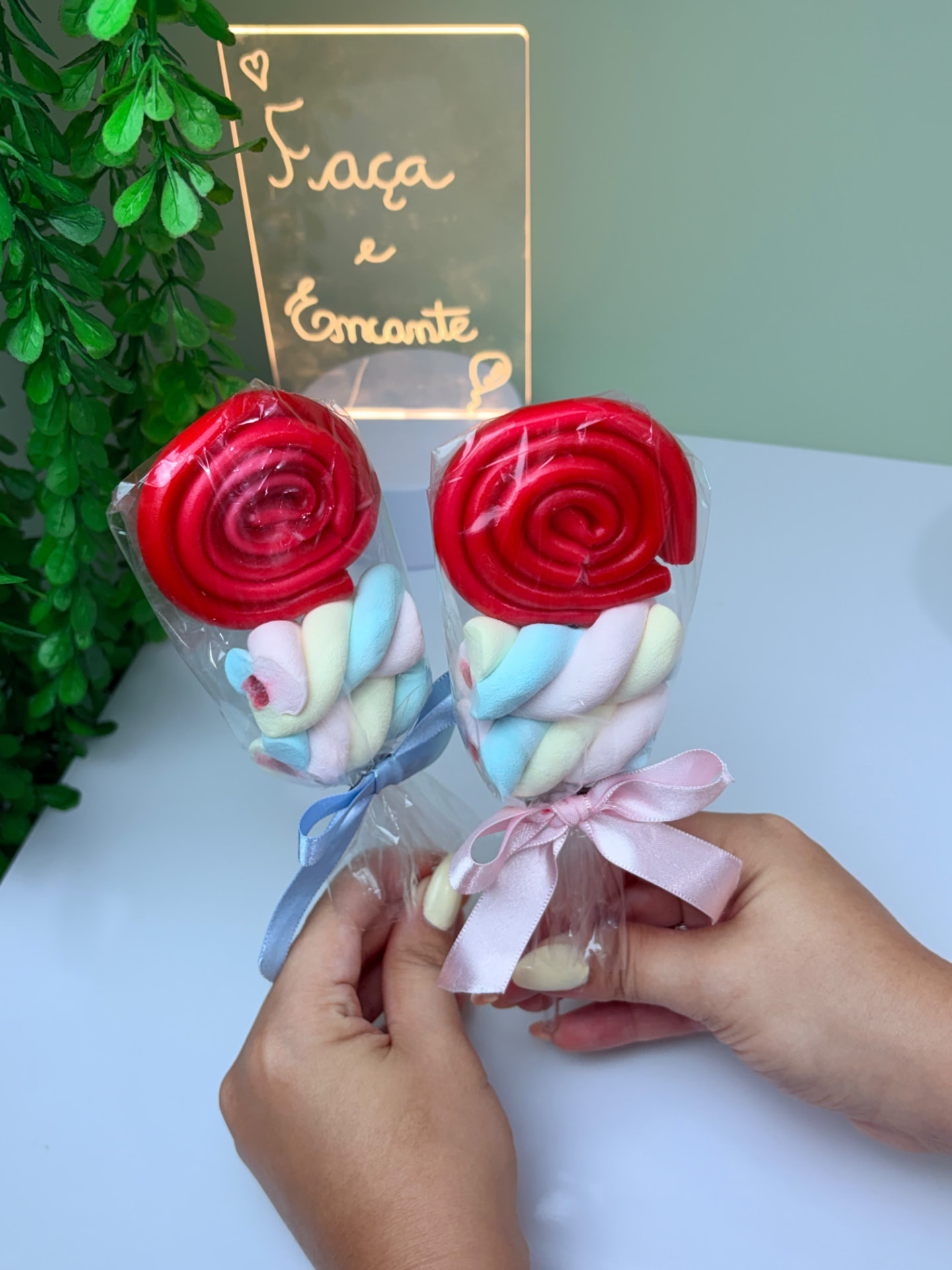 Pirulito de bala com marshmallow